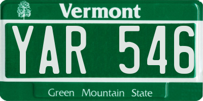VT license plate YAR546