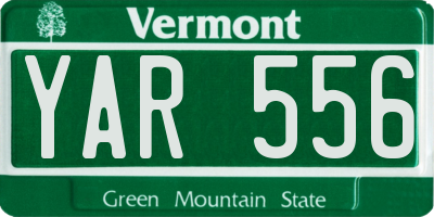 VT license plate YAR556
