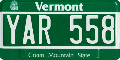 VT license plate YAR558