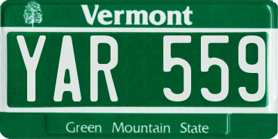 VT license plate YAR559