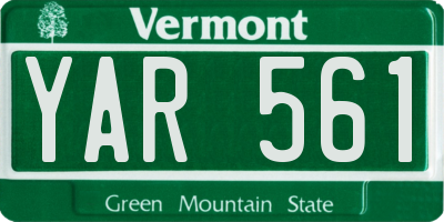 VT license plate YAR561