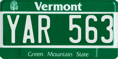 VT license plate YAR563