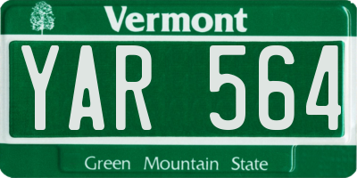 VT license plate YAR564