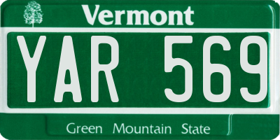 VT license plate YAR569