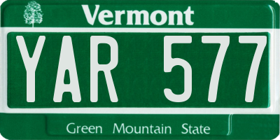 VT license plate YAR577