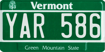VT license plate YAR586