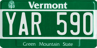 VT license plate YAR590