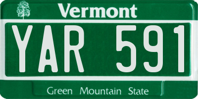 VT license plate YAR591