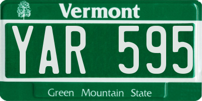 VT license plate YAR595