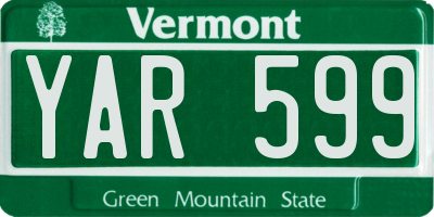 VT license plate YAR599