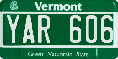 VT license plate YAR606