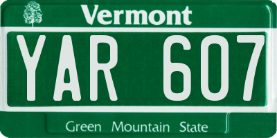VT license plate YAR607