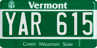 VT license plate YAR615