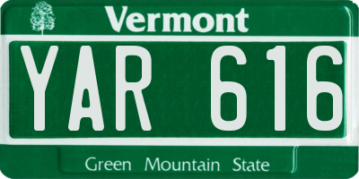 VT license plate YAR616