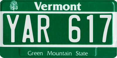 VT license plate YAR617