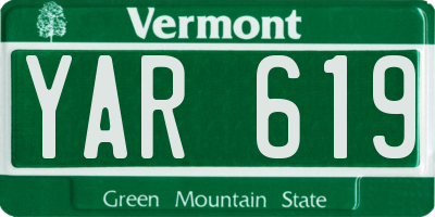 VT license plate YAR619