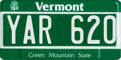 VT license plate YAR620