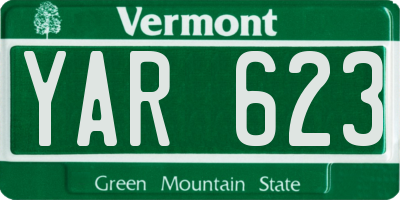VT license plate YAR623