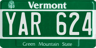 VT license plate YAR624