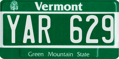 VT license plate YAR629