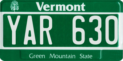 VT license plate YAR630