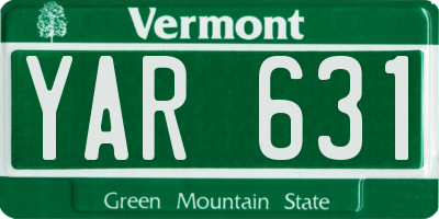 VT license plate YAR631