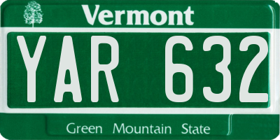 VT license plate YAR632