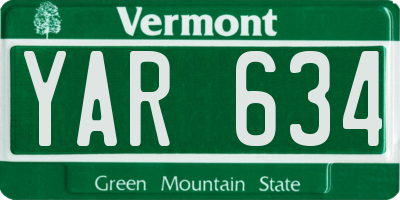 VT license plate YAR634