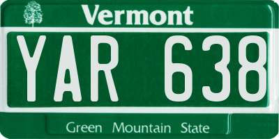 VT license plate YAR638