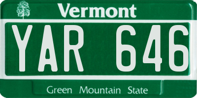 VT license plate YAR646
