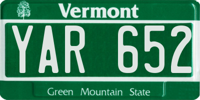 VT license plate YAR652