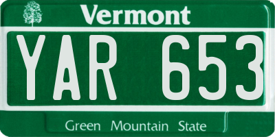VT license plate YAR653
