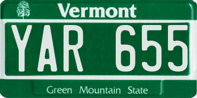 VT license plate YAR655