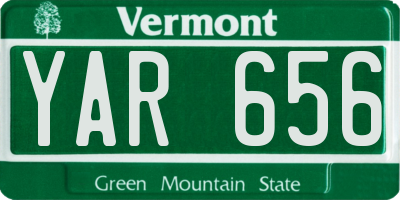 VT license plate YAR656