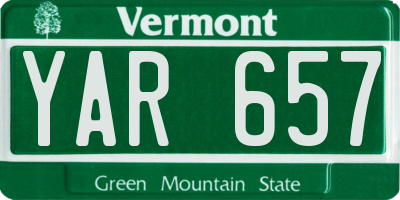 VT license plate YAR657