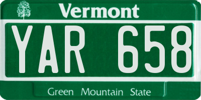 VT license plate YAR658