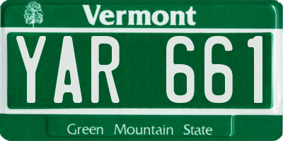 VT license plate YAR661