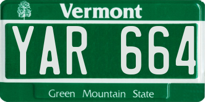 VT license plate YAR664