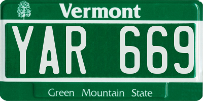 VT license plate YAR669