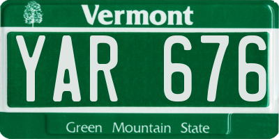 VT license plate YAR676