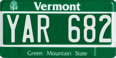 VT license plate YAR682
