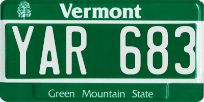 VT license plate YAR683