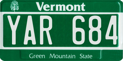 VT license plate YAR684