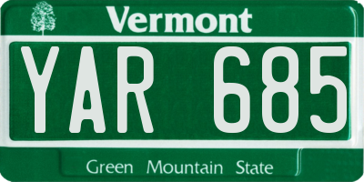 VT license plate YAR685