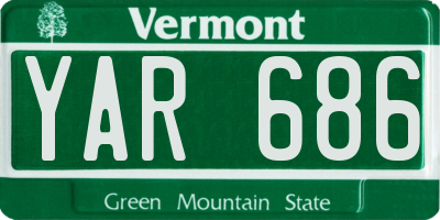 VT license plate YAR686