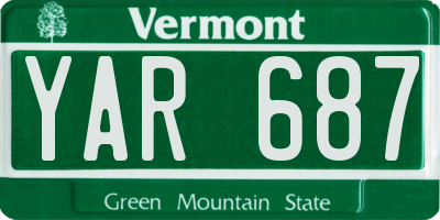 VT license plate YAR687