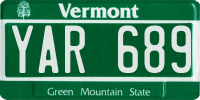 VT license plate YAR689