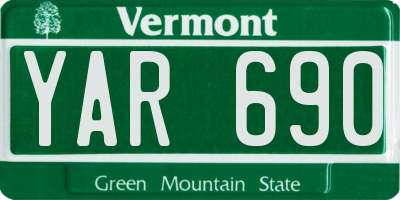 VT license plate YAR690