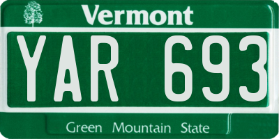 VT license plate YAR693