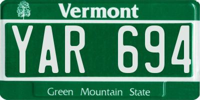 VT license plate YAR694